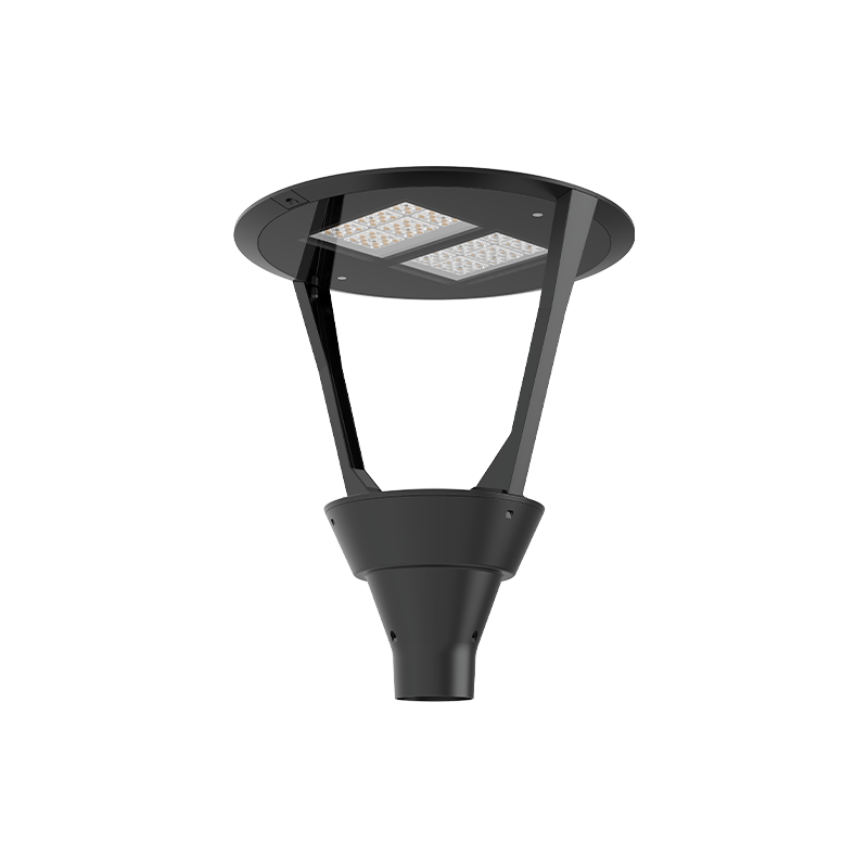 Moderna luz de jardín con soporte de tres puntas