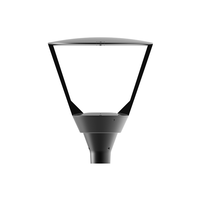 Moderna luz de jardín con soporte de tres puntas
